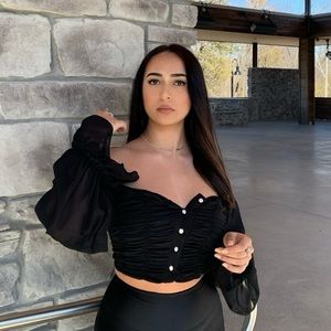 ParisianOfficial Chiffon Top with Buttons